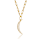 Crescent Moon CZ Charm Necklace In 14K Gold Over Brass