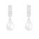 7.5-8mm White Cultured Freshwater Pearl Rhodium Over Sterling Silver Earrings