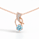 Natural Blue Topaz 14K Rose Gold Over Sterling Silver Round Shape
Pendant with Chain