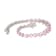 Pink Cubic Zirconia Heart Rhodium over Sterling Silver Tennis Bracelet