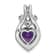 Rhodium Over 14k White Gold Amethyst Heart Pendant