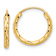 14k Yellow Gold 5/8" Polished Satin and Diamond-Cut Endless Hoop Earrings