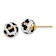 14k Yellow Gold 8mm Leopard Pattern White, Black and Yellow Crystal Stud Earrings
