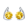 Yellow Citrine Rhodium Over Sterling Silver Citrine Round Drop Earrings