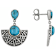 Turquoise Sun Sterling Silver Earrings 7mm And 7x5mm