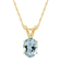 8x6mm Oval Aquamarine 14k Yellow Gold Pendant With Chain
