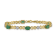 14k Yellow Gold and Rhodium Over 14k Yellow Gold Diamond and Emerald
Infinity Bracelet