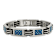 Titanium Polished with Blue Carbon Fiber Inlay & Rubber Bracelet
