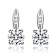 Square CZ Drop Earrings In White Rhodium Over Brass