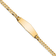 14k Yellow Gold Soft Diamond Shape Flat Curb Link ID Bracelet