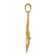 14k Yellow Gold Polished and Textured Sailfish Pendant