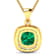 2.0ctw 14K Yellow Gold Zambian Emerald and White Diamond Pendant with 18
inch Cable Chain