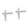 Rhodium Over 14k White Gold Children's Cross Stud Earrings