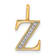 14K Yellow Gold Diamond Letter Z Initial Pendant