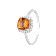 Natural Yellow Citrine Cushion Cut Halo  Ring with Moissanite Accents
Sterling Silver Ring