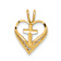 14k Yellow Gold Diamond-Cut Heart with Cross Chain Slide Pendant