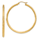 14k Yellow Gold 1 3/4" Knife Edge Diamond-Cut Hoop Earrings