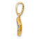 14k Yellow Gold Textured Blue Cubic Zirconia Eye Pendant