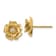 14k Yellow Gold 11mm Textured Diamond Flower Stud Earrings