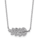 Rhodium Over Sterling Silver Polished Cubic Zirconia Leaf Necklace
