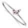 Rhodium Over 14k White Gold Ruby and Diamond Butterfly Bangle