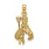 14k Yellow Gold 3D Textured Aquarius Zodiac pendant