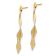14K Yellow Gold and White Rhodium Polished and Satin Post Dangle Earrings