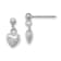 Rhodium Over Sterling Silver  Heart Children's Post Dangle Earrings