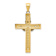 14k Yellow Gold and 14k White Gold Textured Claddagh Cross Pendant