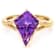 Amethyst Kite Solitaire Ring In 18K Gold Over Sterling Silver 2.65ct
