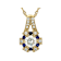 Diamond Simulant, Lab Blue Sapphire And White Zircon Pendant Necklace In
18K Gold Over Sterling Silver 1.54ctw