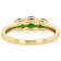Chrome Diopside Three-Stone Ring In 18K Gold Over Sterling Silver 0.95ctw