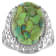 Sterling Silver Oval Copper Green Turquoise Ring 8.ctw