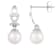 White Cultured Akoya Pearl 14k White Gold Earrings 6-6.5mm