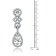 CZ Teardrop Halo Dangle Earrings In Sterling Silver