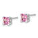 Rhodium Over 14K White Gold Square Lab Created Pink Sapphire Earrings