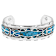 Turquoise Inlay Oxidized Cuff Bracelet In Sterling Silver
