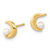 14k Yellow Gold Polished Half Moon 2.5-3mm Freshwater Cultured Pearl
Stud Earrings