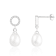 7.5-8mm White Cultured Freshwater Pearl Rhodium Over Sterling Silver Earrings