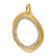 14K Yellow Gold with White Rhodium Diamond Textured Circle Pendant