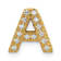 14K Yellow Gold Diamond Letter A Initial Charm