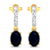 1.50ctw 14K Yellow Gold Blue Sapphire and White Diamond Halo Earrings