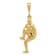 14k Yellow Gold 3D Polished and Textured Pitcher Baseball pendant