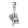 Rhodium Over 14k White Gold 3D Polished and Textured Glove/Bat/Baseball Pendant