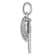 Rhodium Over Sterling Silver Cubic Zirconia Heart Lock and Key Pendant