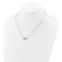 Rhodium Over Sterling Silver Polished Cubic Zirconia Leaf Necklace