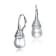 Pear Shape CZ And Pearl Drop Earrings In Sterling Silver