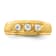 14K Yellow Gold 3-Stone Diamond Men's Ring 0.38ctw
