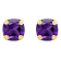 5mm Cushion Amethyst 10k Yellow Gold Stud Earrings