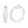 14K Yellow Gold Over Sterling Silver Painted Hoops in Clear